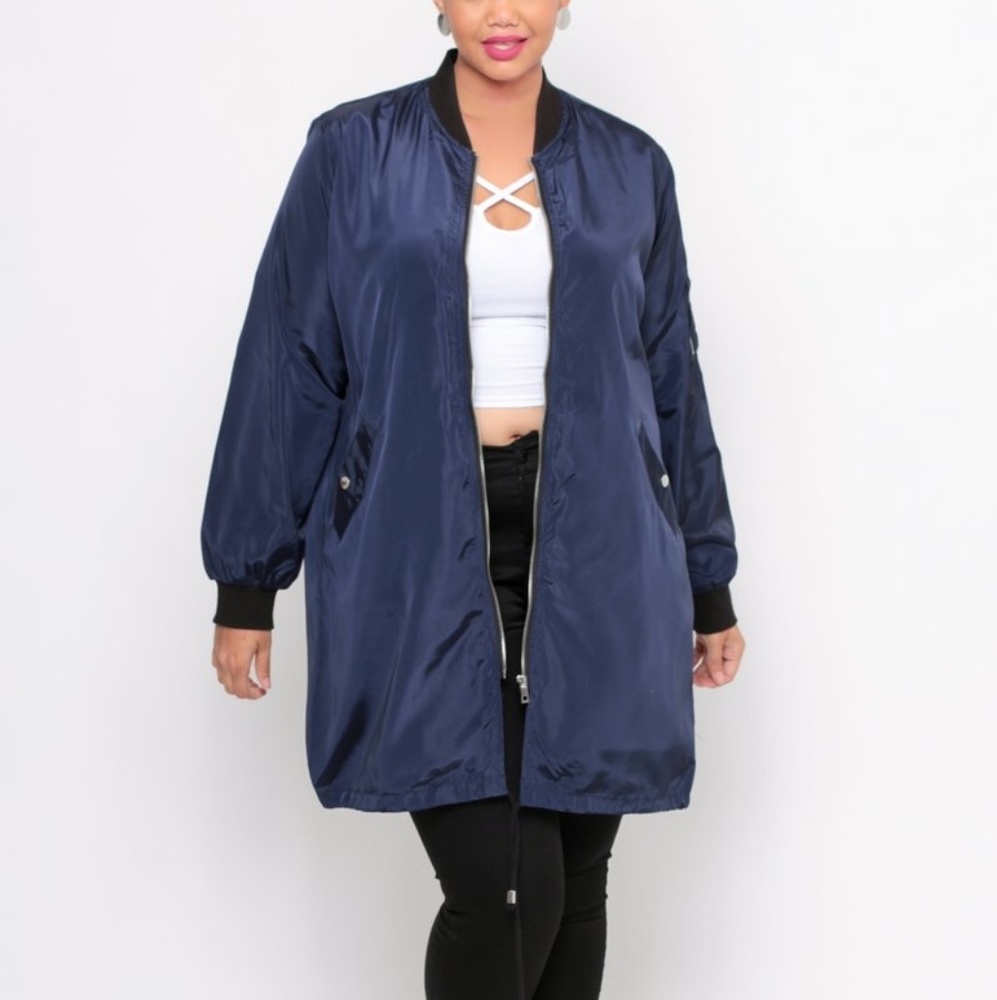 NWT Navy Bomber Jacket Plus Size